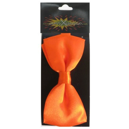 Oranje verkleed vlinderstrikken/vlinderdassen 14 cm voor dames/heren