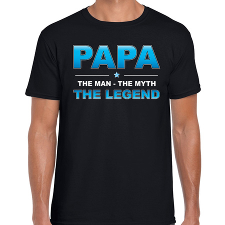 Papa the legend kado shirt voor verjaardag zwart voor heren