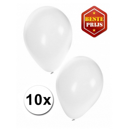 Voordelige witte ballonnen 10x stuks