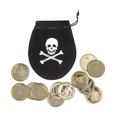 Oude piraten munten met buidel