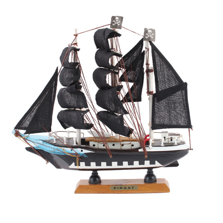Piraten boot decoratie op voet 24 cm