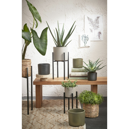 Zwart ijzeren plantenkrukje/planten standaard Ascot H55 x B24 cm woonaccessoires/woondecoraties