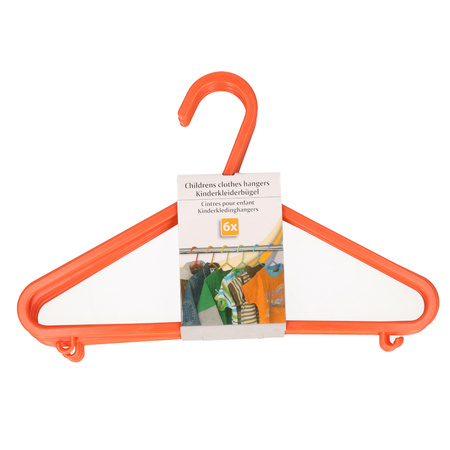 Plastic kids clothes hangers 12x pieces orange