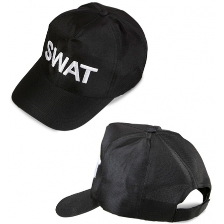 Zwarte SWAT politie cap voor volwassenen