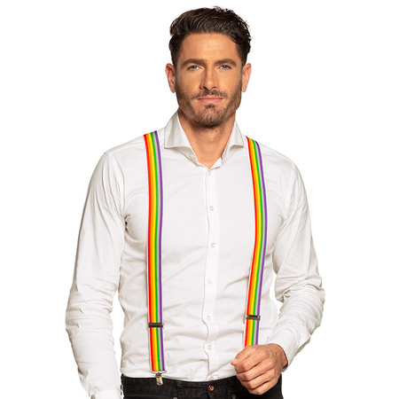 Rainbow suspenders for adults