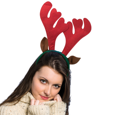 Funny Fashion Rendier kerst verkleed diadeem met oren