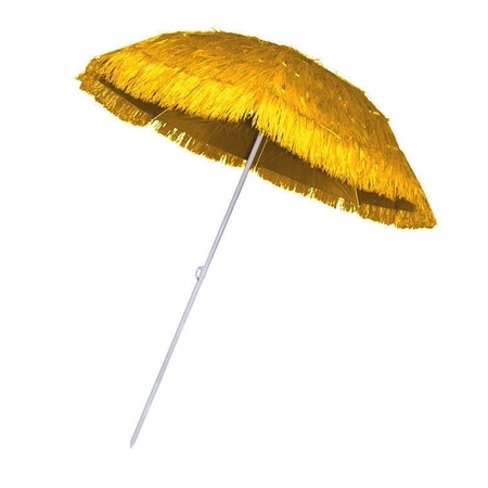 Gele rieten strand parasol