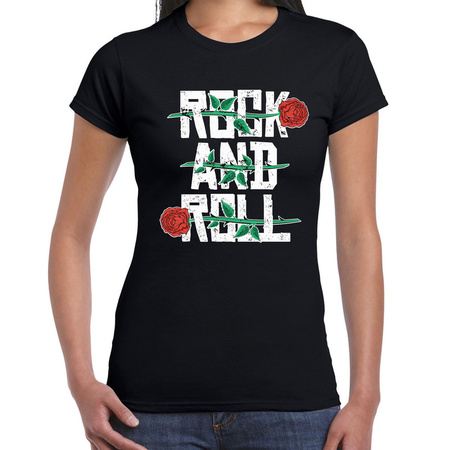 Rock and Roll 50s shirt zwart voor dames