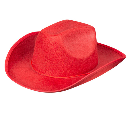 Rode country cowboyhoed van rood vilt