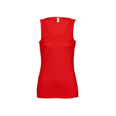 Dames mouwloos t-shirt rood