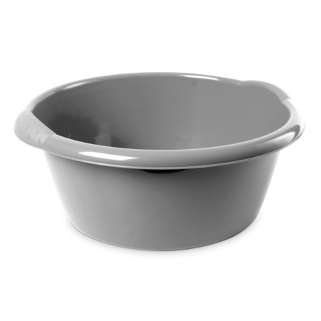 Set of 3x round silver washing dishes 6-10-15 liters