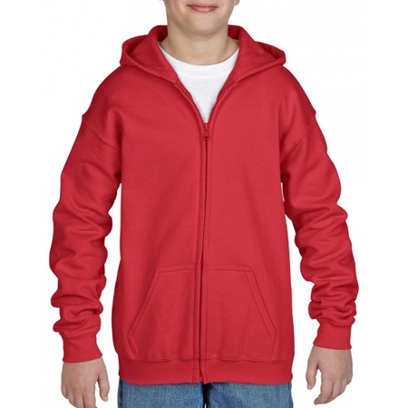 Rode sweater met rits voor jongens