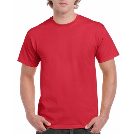 Voordelige rode T-shirt voor heren 100% katoen