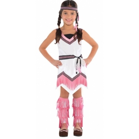 Pink and white indian dress for kids