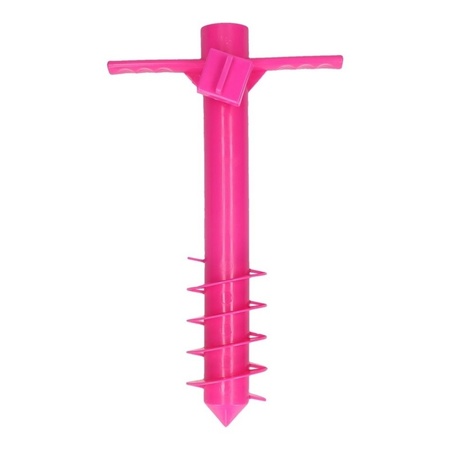 Pink parasol holder for in the ground 40 cm