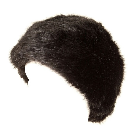 Russian Cossack hat black with faux fur for adults