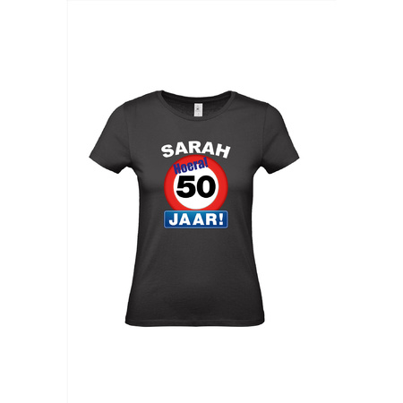 Sarah pop compleet met stopbord 50 jaar t-shirt en masker
