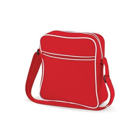 Shoulderbag with pocket red/white 30 x 28 x 10 cm