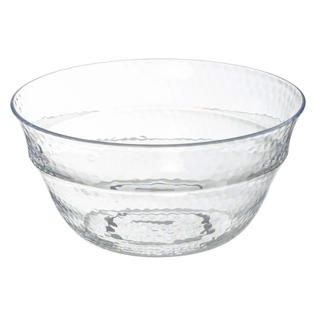Salad or food serving bowl with cutlery - plastic - transparent - D25 cm/H13 cm