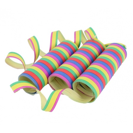 Colored streamers - 3x pieces - paper - party articles