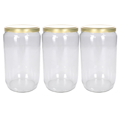 Set van 12x stuks luchtdichte weckpotten/jampotten transparant glas 720 ml