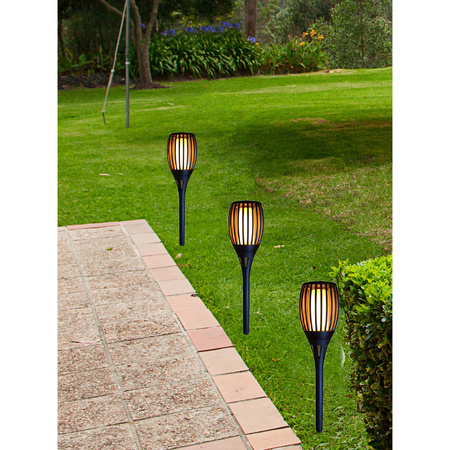 Set van 2x stuks solar tuinlampen/fakkels met vlameffect op zonne-energie 58 cm