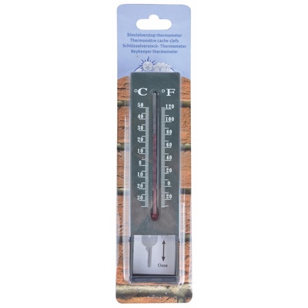 Key hide thermometer for outdoor use