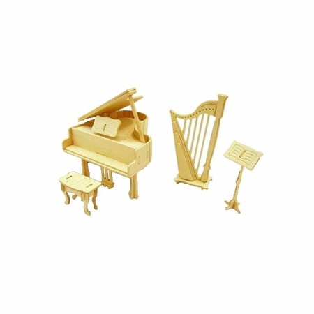 Wooden doll house music instruments toys