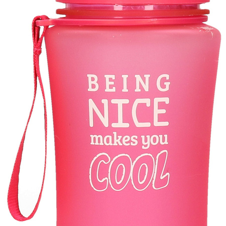 Sport Bidon drinkfles/waterfles - 2x - Being Nice - roze - Kunststof - 480 ml