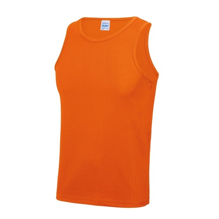 Sport singlet/shirt electric orange for men