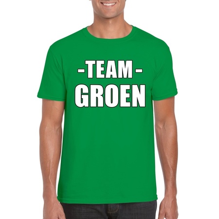 Team groen shirt heren voor sportdag