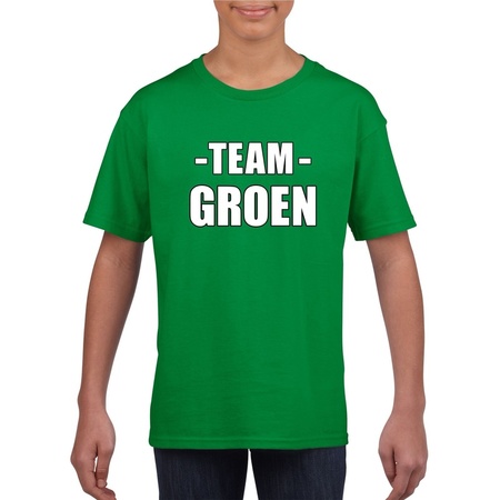 Team groen shirt jongens en meisjes voor evenement