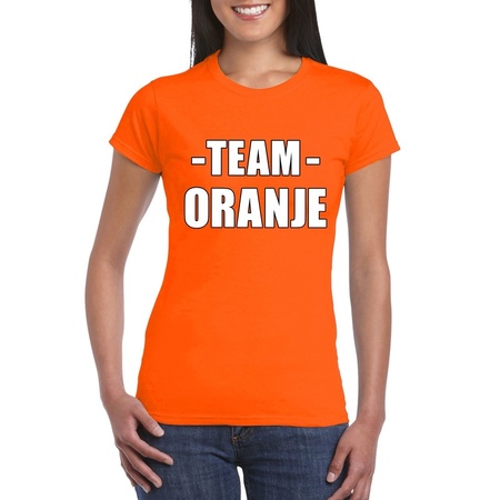 Team oranje shirt dames voor sportdag