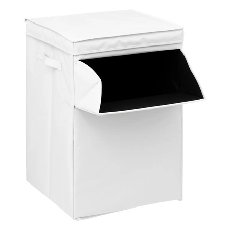 5Five Laundry basket - 2x - white - 65 liters - 36 x 36 x 55 cm - with lid