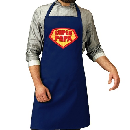 Super papa apron royal blue for men