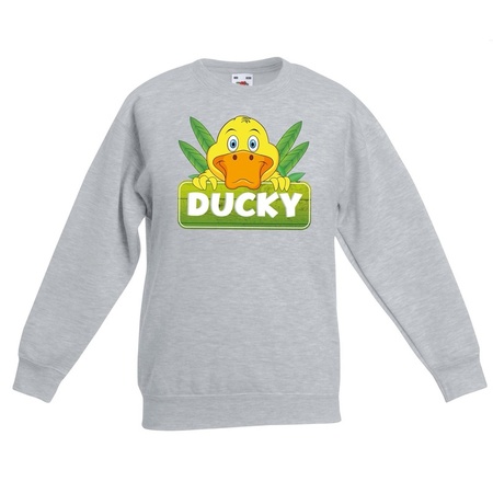 Ducky the duck sweater grey for children