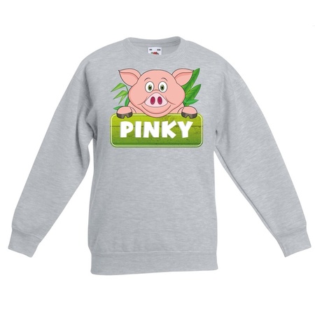 Pinky the pig sweater grey for children