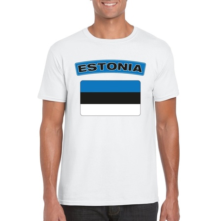 Estland flag t-shirt white men