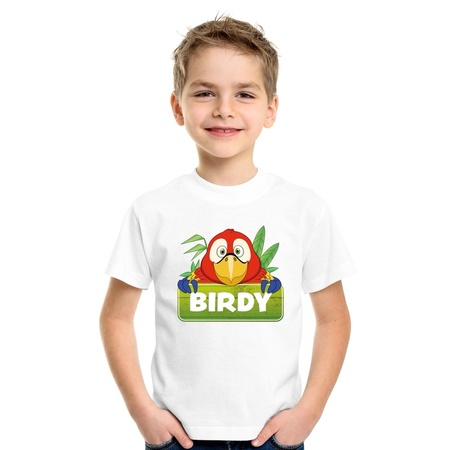 Papegaai dieren t-shirt wit voor kinderen
