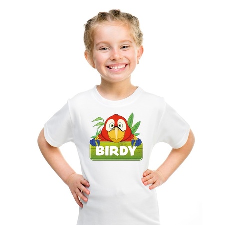 Birdy the parrot t-shirt white for children