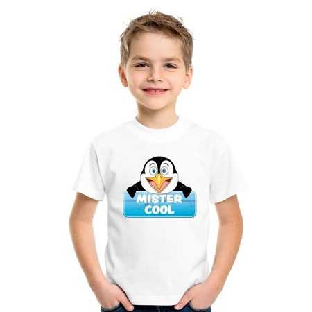 Pinguin dieren t-shirt wit voor kinderen