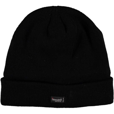 Thermo heat hat/beanie black for men water/windproof