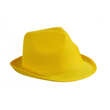 Trilby party hat yellow for adults