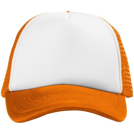 Truckerscap/Snapback cap oranje/wit
