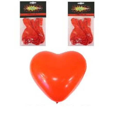 Valentijnsdag rode hartjes vorm ballonnen 12x stuks van 27 cm