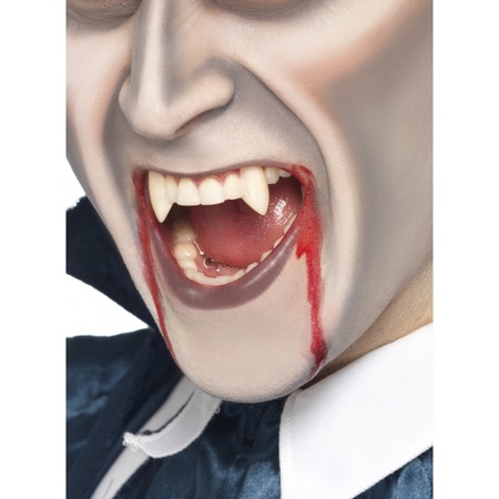 Lange vampier tanden/tandjes 2 stuks voor Halloween