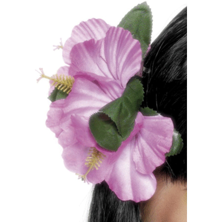 Verkleed Haarbloemen haarclip Hawaii roze bloemen