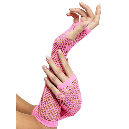 Neon roze visnet handschoenen