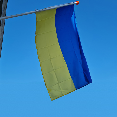 Gevelvlag/vlaggenmast vlag Oekraine 90 x 150 cm