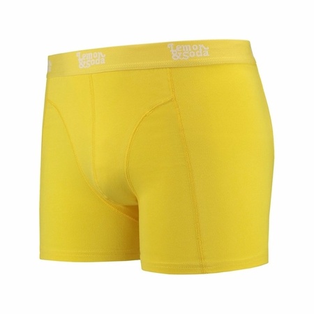 Stretch boxershorts fel geel Lemon and Soda 2 x voor heren